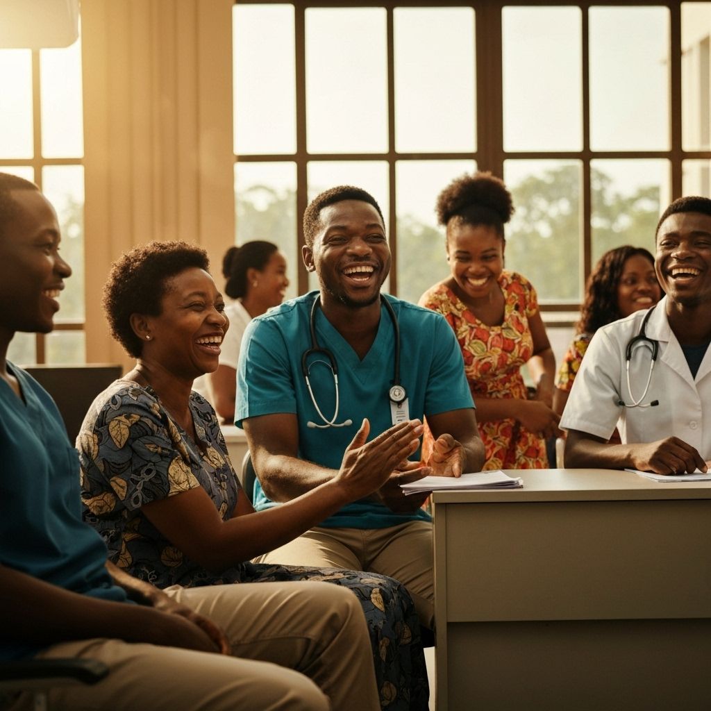 African community members accessing healthcare services
